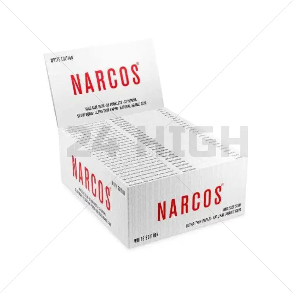 Narcos - Papel de Liar KS Slim Edición Blanca - Expositor 50 piezas