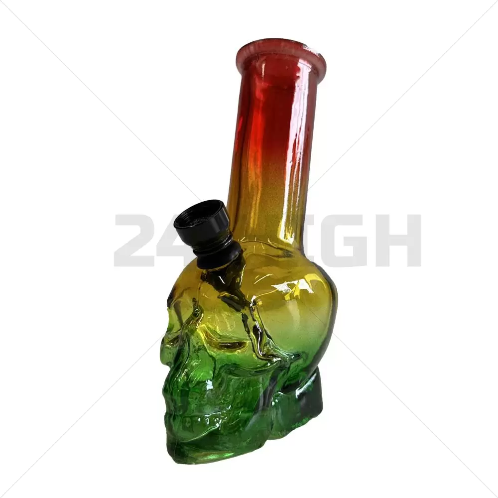 Skull Glass Hookah Rasta - 15cm