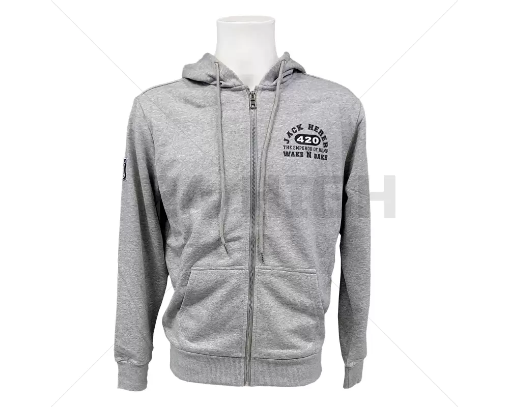 Full Zip Hoody Jack Herer - Gris jaspeado