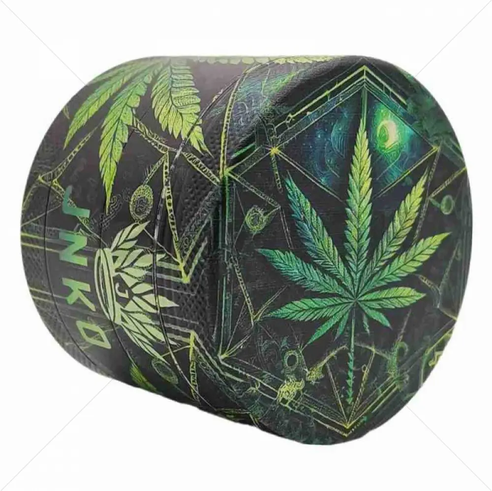 Grinder 4 Piezas XL | Aluminio | 55mm | Psychedelic Series | Diseño 5 | Cannabis Leaf 1