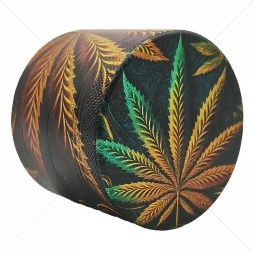 Grinder 4 Piezas XL | Aluminio | 55mm | Psychedelic Series | Diseño 6 | Cannabis Leaf 2